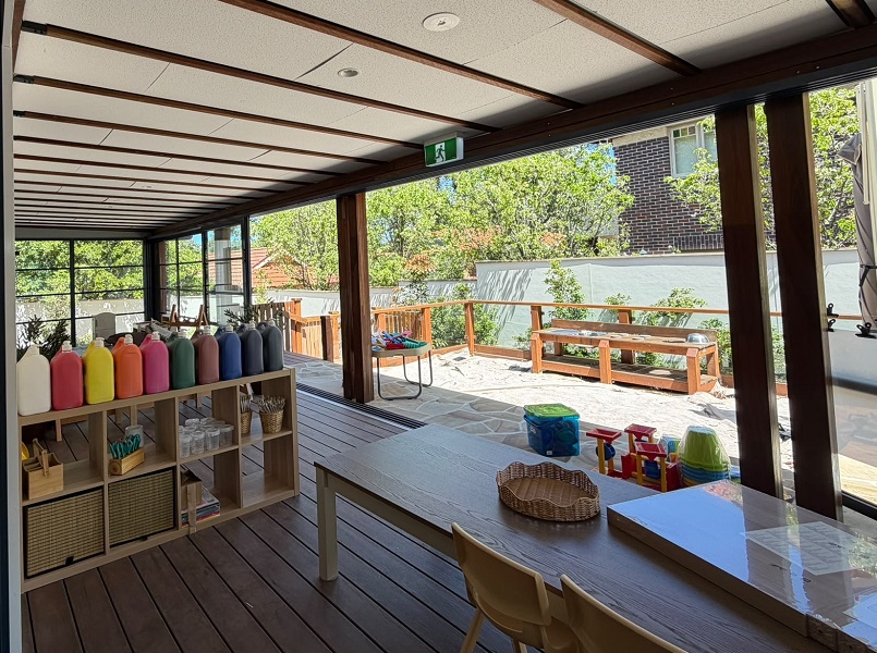 Undercover open space at Learn & Laugh Childcare in Beecroft